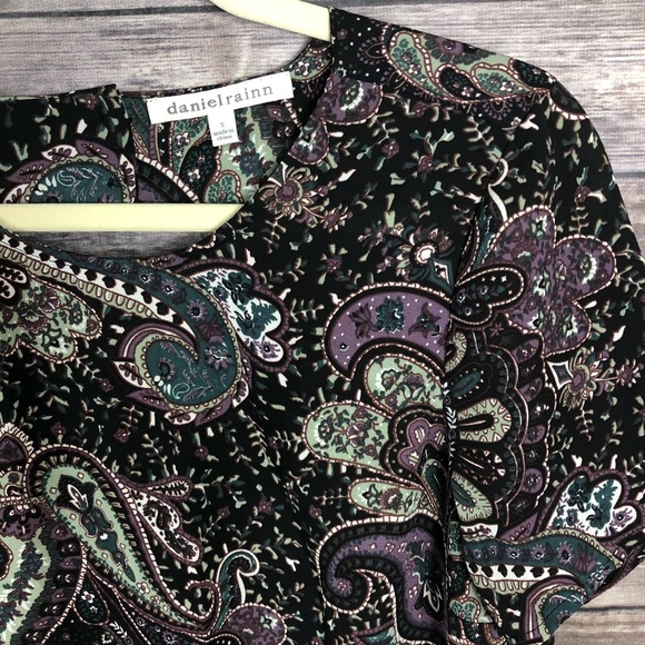 Stitchfix Daniel Rainn purple black paisley print - Picture 3 of 8